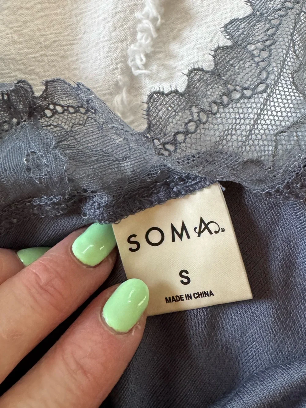 Soma Slate Blue Lace-Trimmed Camisole - Picture 3 of 5
